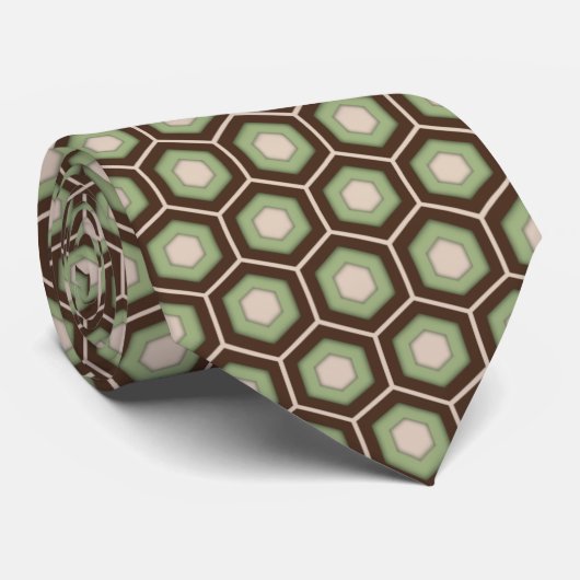 Cravate carrelée de sortilège de vert Brown et (Roulé)