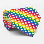 Cravate Carrés arc-en-ciel (Roulé)