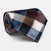 Cravate Carrés Blancs Bleus (Roulé)