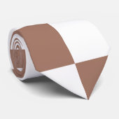 Cravate Carrés Checker mocha brun blanc géométrique rétro (Roulé)