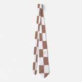 Cravate Carrés Checker mocha brun blanc géométrique rétro (Dos)