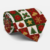 Cravate Carrés de courtepointe de Noël (Roulé)