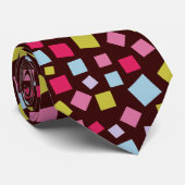 Cravate Carrés en cascade - Brown foncé (Roulé)