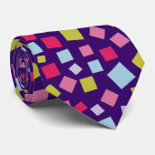 Cravate Carrés en cascade - violet foncé (Roulé)