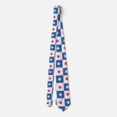 Cravate Carrés et étoiles bleu rouge Motif minimal (Dos)