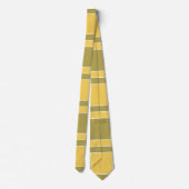 Cravate Carrés Géométriques Motif Vert Jaune (Dos)