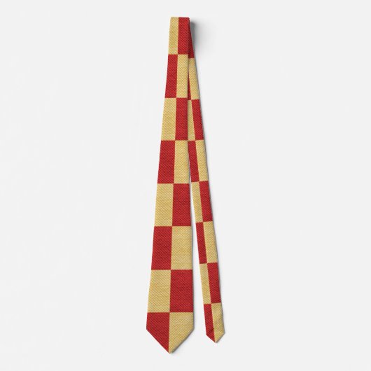 Cravate Carrés Jaunes Et Rouges (Devant)