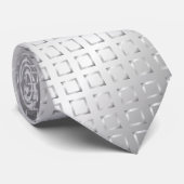 Cravate Carrés satinés - Argent (Roulé)