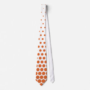 Cravate Carrot Orange Polka Dots Modern White