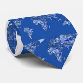 Cravate Carte bleue du monde (Roulé)