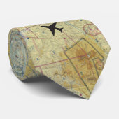 Cravate Carte d'aviation avec l'avion (Roulé)