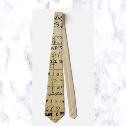 Cravate Carte de bibliothèque vintage