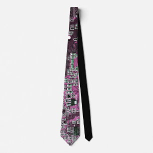 Cravate Carte de circuit Geek d'ordinateur violet