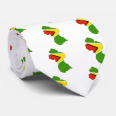 Cravate Carte de drapeau de la Guyane normale (Roulé)