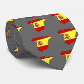 Cravate Carte de drapeau de l'Espagne (Roulé)