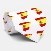 Cravate Carte de drapeau de l'Espagne normale (Roulé)
