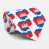 Cravate Carte de drapeau du Cambodge normale (Roulé)