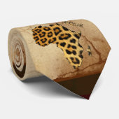 Cravate Carte de fourrure de léopard cool en 3D sur les cr (Roulé)