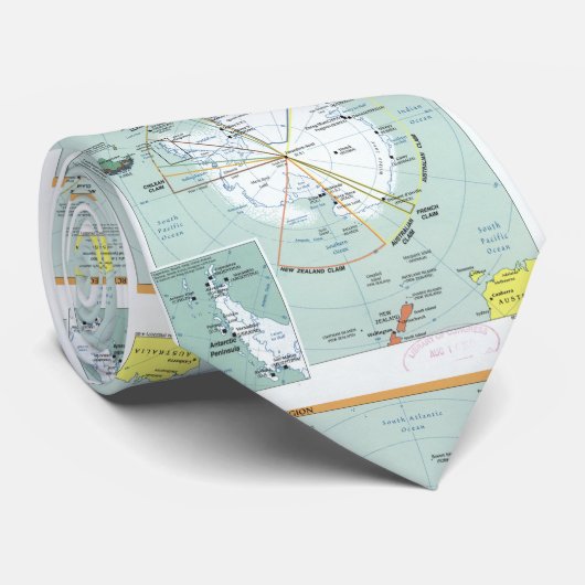 Cravate Carte de l'Antarctique (2000) (Roulé)