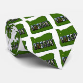 Cravate Carte de l'Oregon et texte de l'image (Roulé)