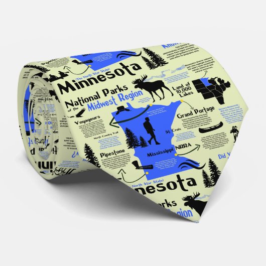 Cravate Carte d'Infographic de parcs nationaux du (Roulé)