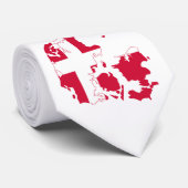 Cravate Carte Drapeau Danemark (Roulé)
