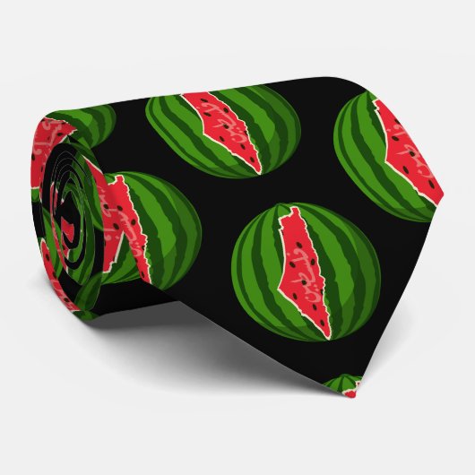 Cravate Carte du drapeau de la pastèque palestinienne. Lib (Roulé)