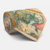 Cravate Carte du monde 1700s Antique Continents (Roulé)