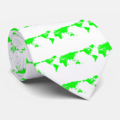 Cravate Carte du monde blanc vert (Roulé)