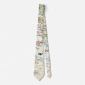 Cravate Carte du monde vintage, Vol avion, Cool (Devant)