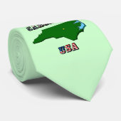 Cravate Carte et texte de Caroline du Nord (Roulé)