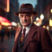 Cravate Carte italienne sicilienne Ace des tasses Bourgogn