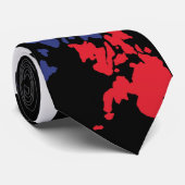 Cravate Carte philippine bleue et rouge (Roulé)