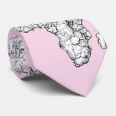 Cravate carte rose du monde (Roulé)