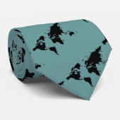 Cravate carte stylisée du monde noir (Roulé)