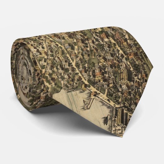 Cravate Carte vintage de Bristol RI (1891) (Roulé)