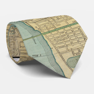 Cravate Carte vintage de Detroit Michigan (1895)