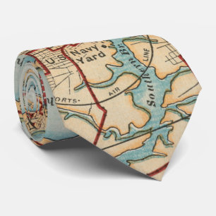 Cravate Carte vintage de la Norfolk et de Portsmouth VA