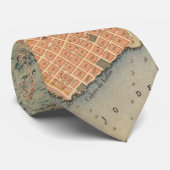 Cravate Carte vintage de Montevideo Uruguay (1867) (Roulé)