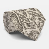 Cravate Carte vintage de New York (1672) (Roulé)