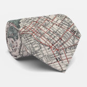 Cravate Carte vintage de New York (1897) (Roulé)