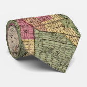 Cravate Carte vintage de NYC et Brooklyn (1868) (Roulé)