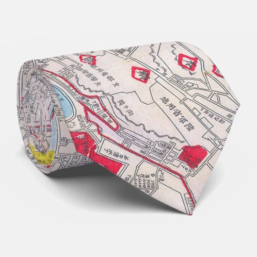 Cravate Carte vintage de Tokyo Japon (1880) (Roulé)