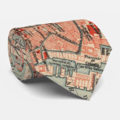 Cravate Carte vintage de Venise Italie (1920) (Roulé)