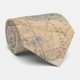 Cravate Carte vintage des montagnes blanches (1881)