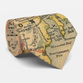Cravate Carte vintage d'Île de Rhode (1875) (Roulé)