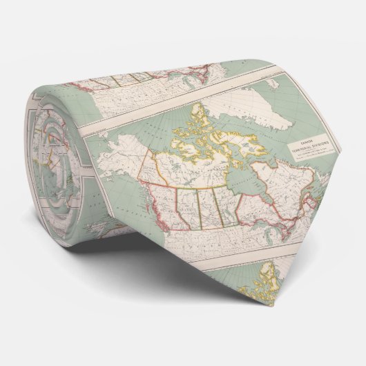 Cravate Carte vintage du Canada (1915) (Roulé)