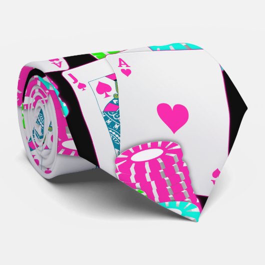 Cravate Cartes Et Chips De Poker Blackjack Las Vegas (Roulé)