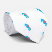 Cravate Carton de l'hippocampe bleu (Roulé)