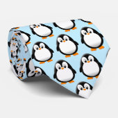 Cravate Carton en pingouin mignon bleu clair (Roulé)